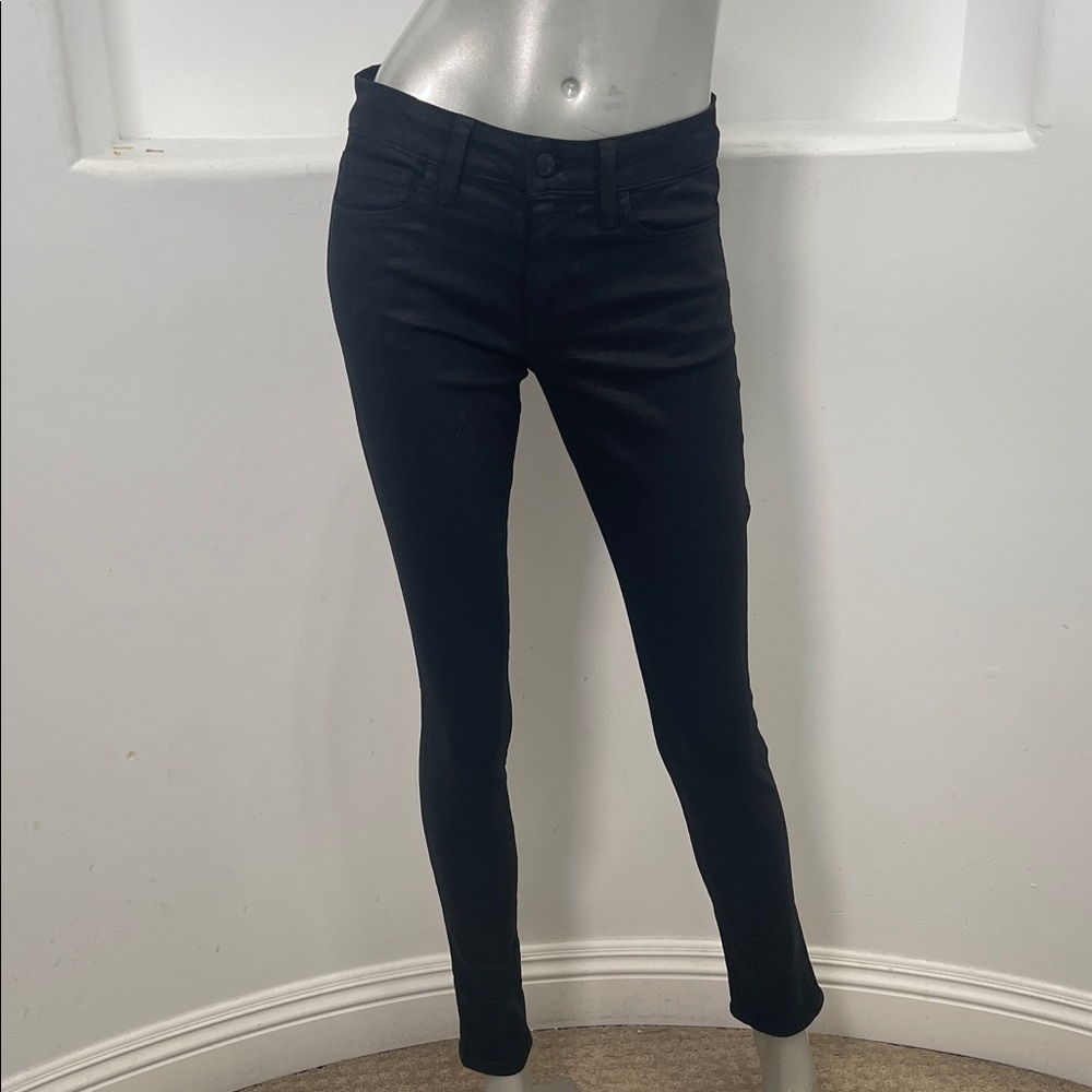 Joe’s Coated Black Skinny Jeans - Sleek Stretch Fit Size 27